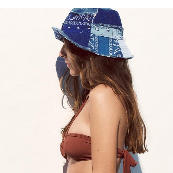 ZARA Bucket denim patch hat 3920/056 - Picture 2 of 7